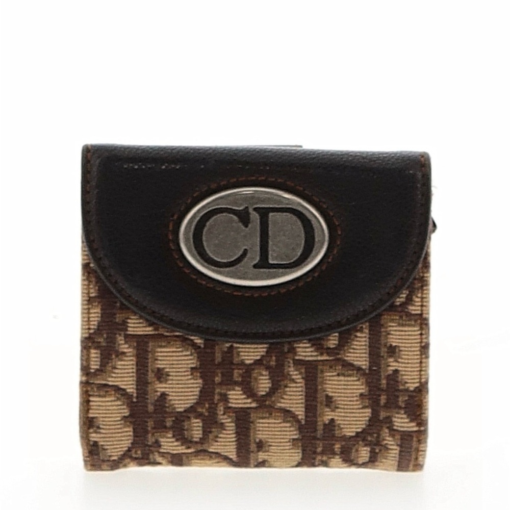 Christian Dior Compact Brown Monogram Wallet